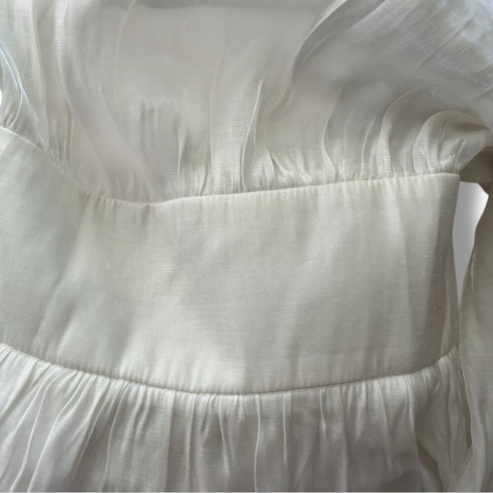AREA Stars taffeta peasant off the shoulder mini dress NWT - Picture 7 of 8